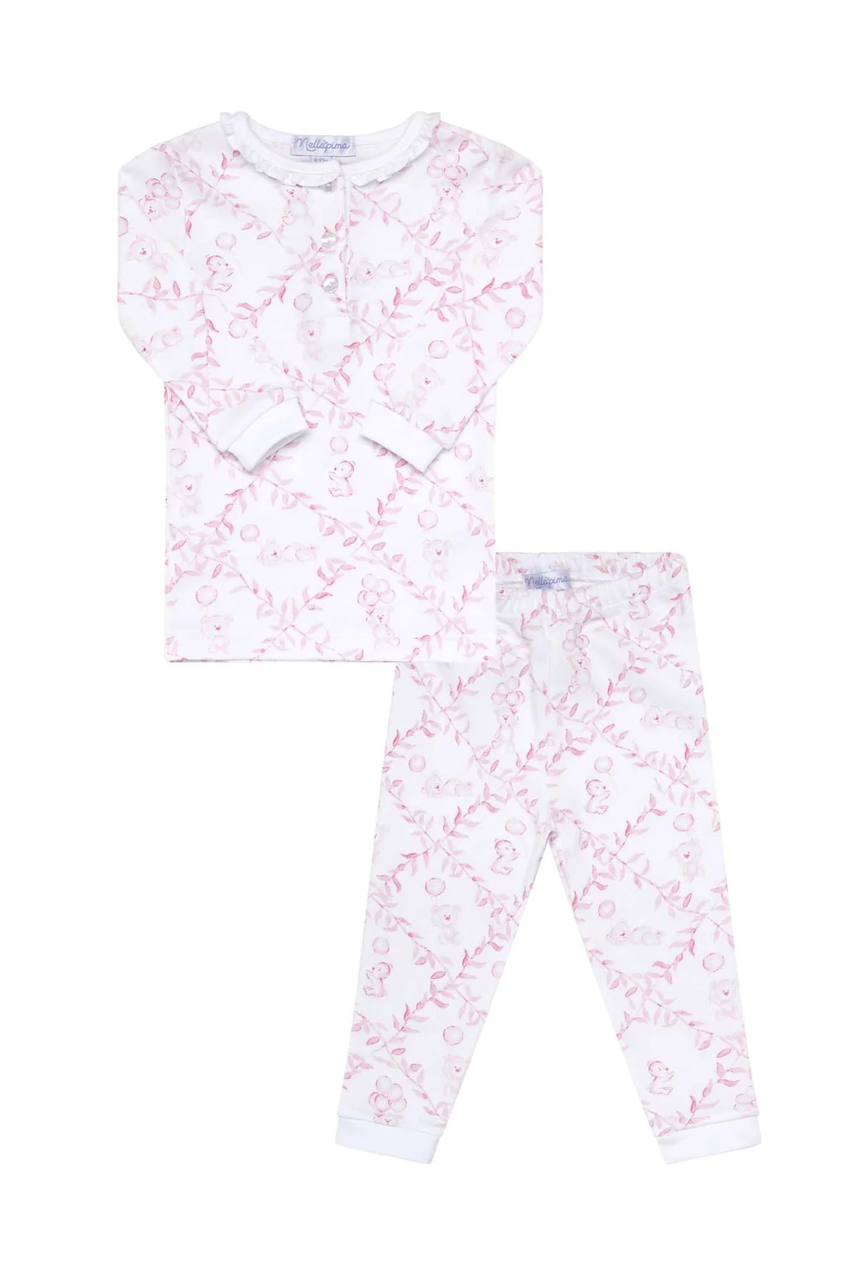Nella Pima Pink Toile Baby Pajamas