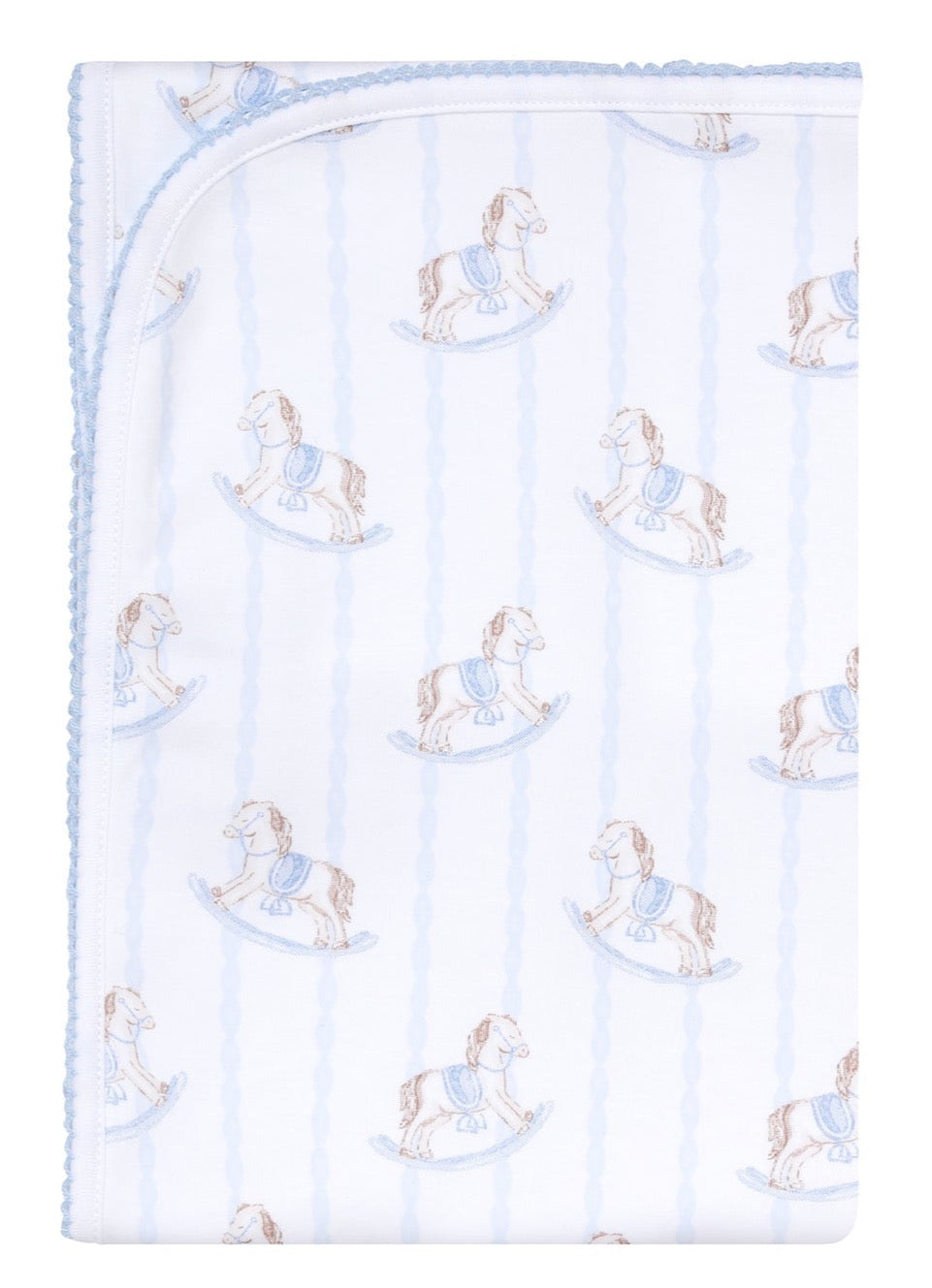 Rocking Horse Baby Blanket Blue Loozieloo Children's Boutique