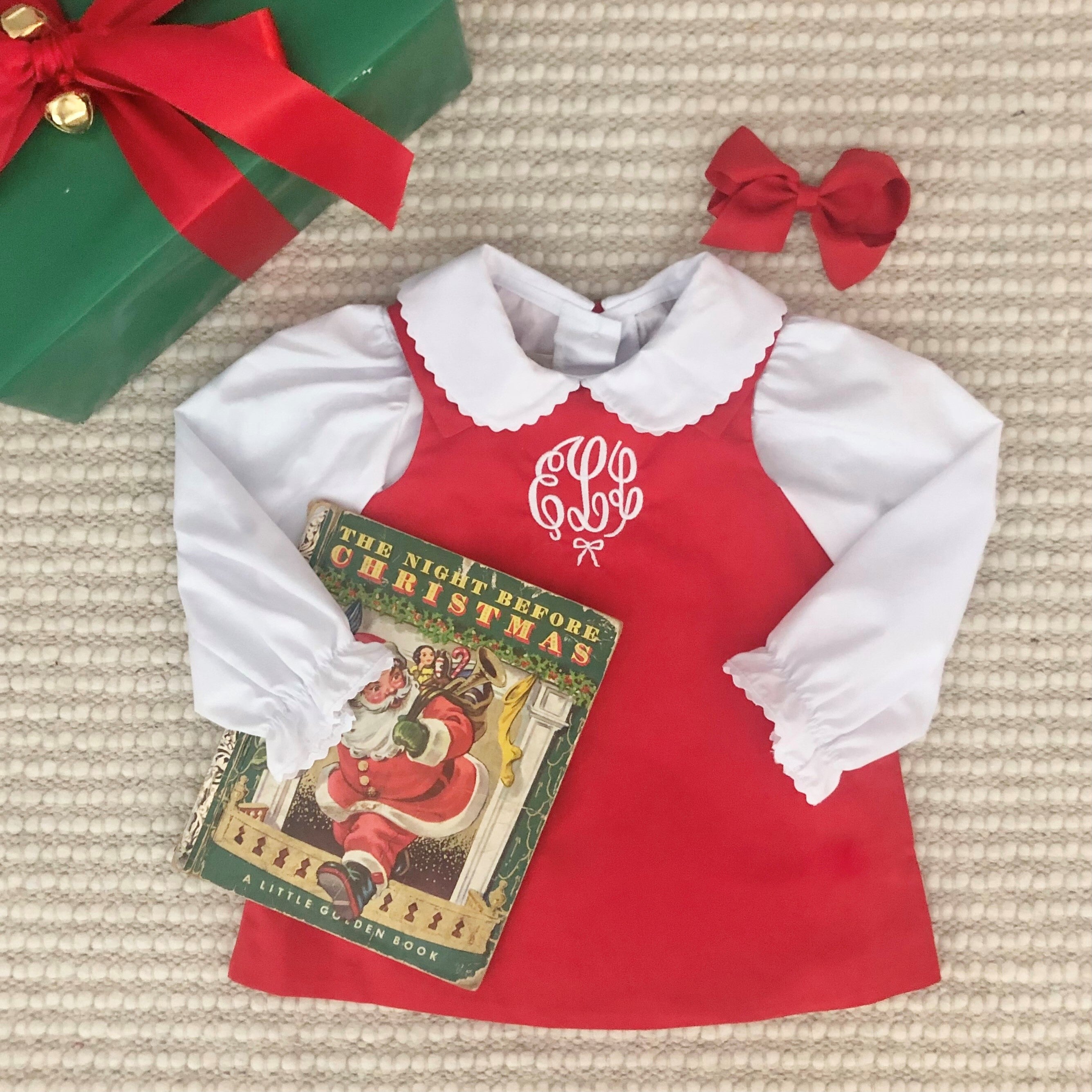 Petit Ami- Christmas Dress with Bloomers